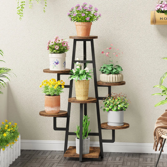 7-Tier Plant Stand, 43.3" Holder Rack Flower Stand