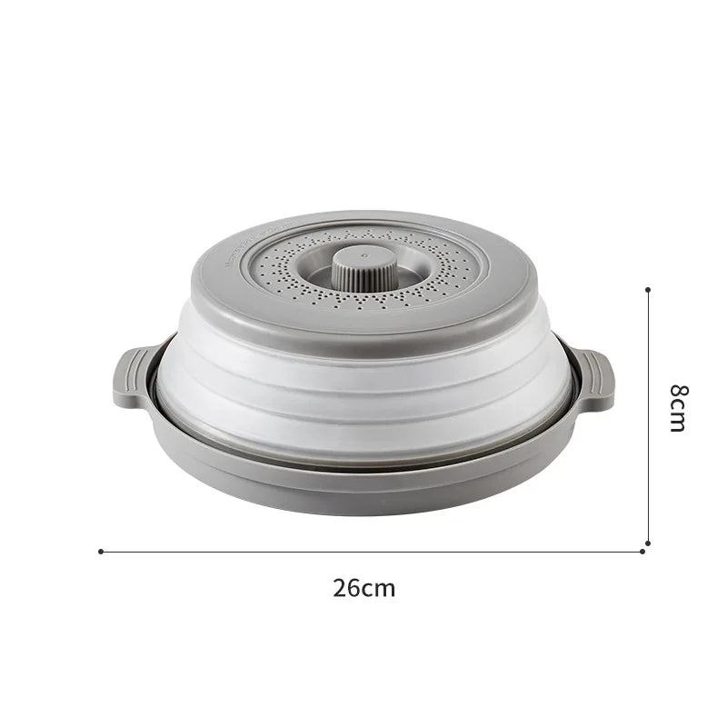 10.2" Microwave Plate Cover – Collapsible 2‑in‑1 Splatter Guard & Multi‑Purpose Lid