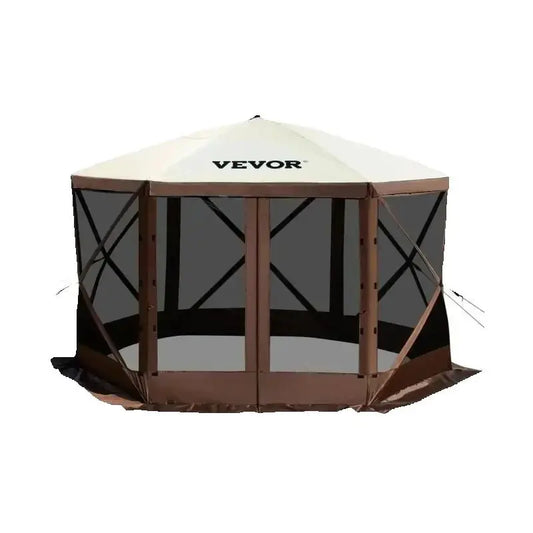 6‑Sided Pop‑Up Camping Gazebo – 12'×12' / 10'×10' Outdoor Canopy Shelter for Camping & Hiking