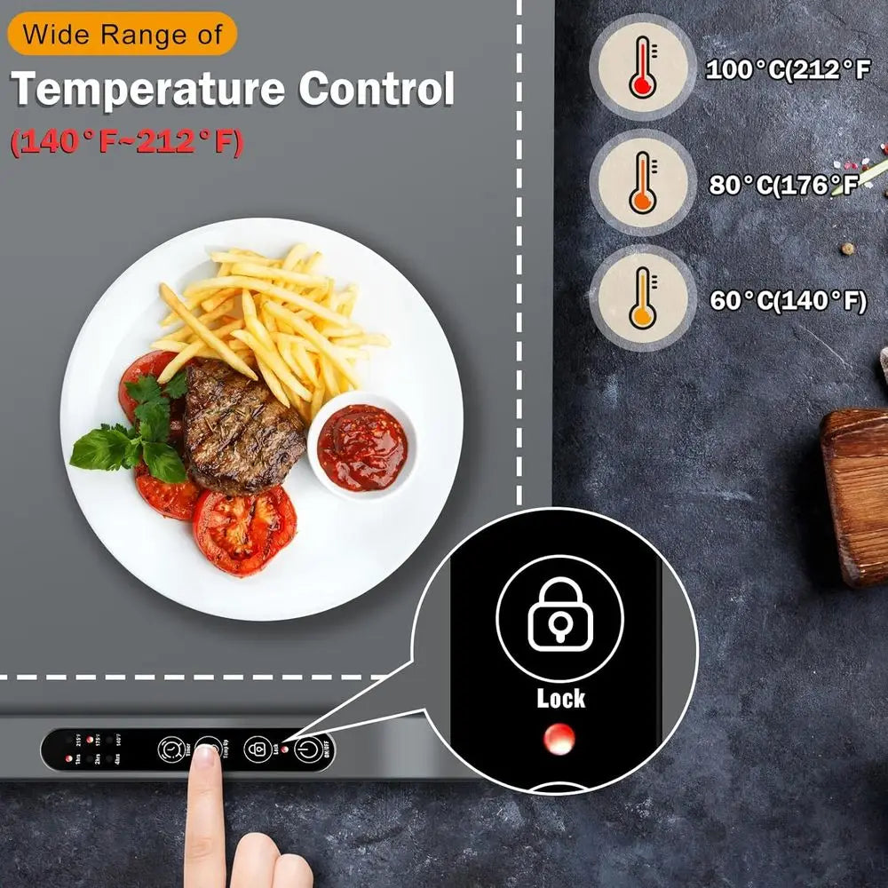 Portable Party Buffet Electric Warming Tray, Foldable, Timed, Temperature Adjustable, Suitable for Indoor/Outdoor