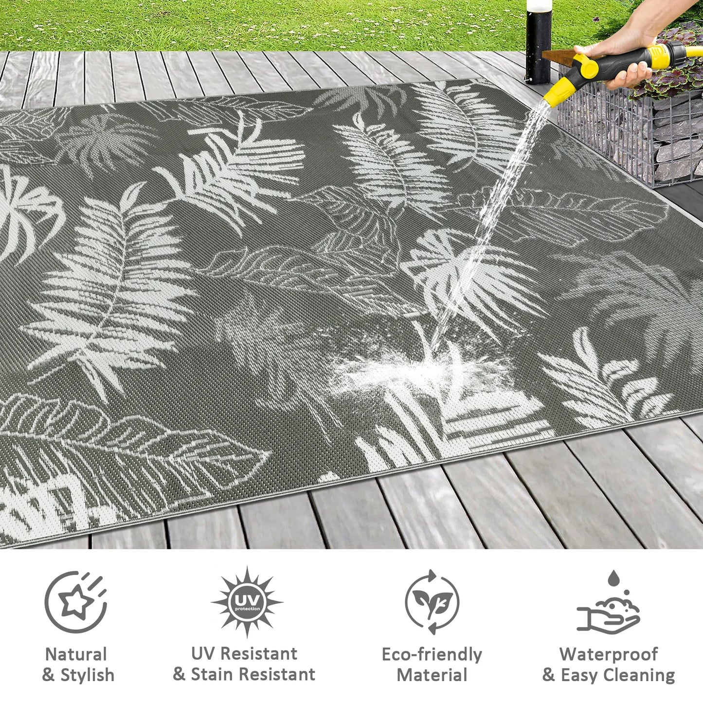 Outdoor Rug, Waterproof, Reversible