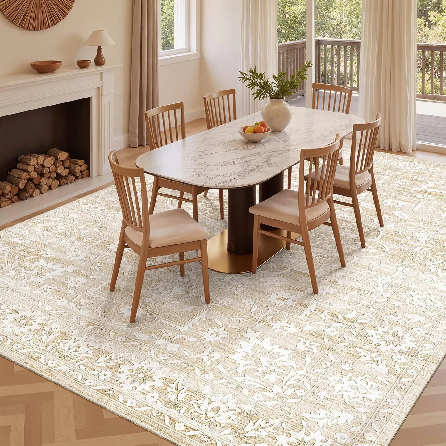 8x10 Area Rug, Non-Slip Backing, Washable, Stain Resistant
