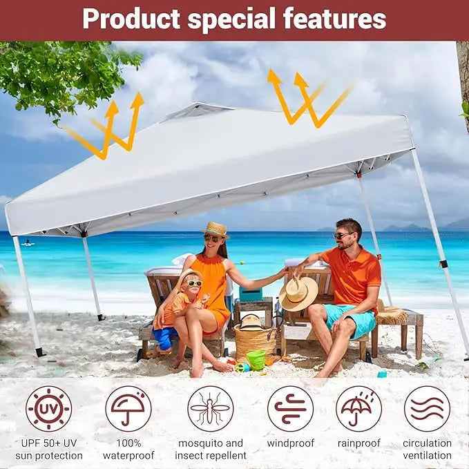 Easy Pop-Up Canopy, Outdoor Screen Tent with Mesh Mosquito Netting Side Walls, Waterproof for Camping, Party, or Yard
