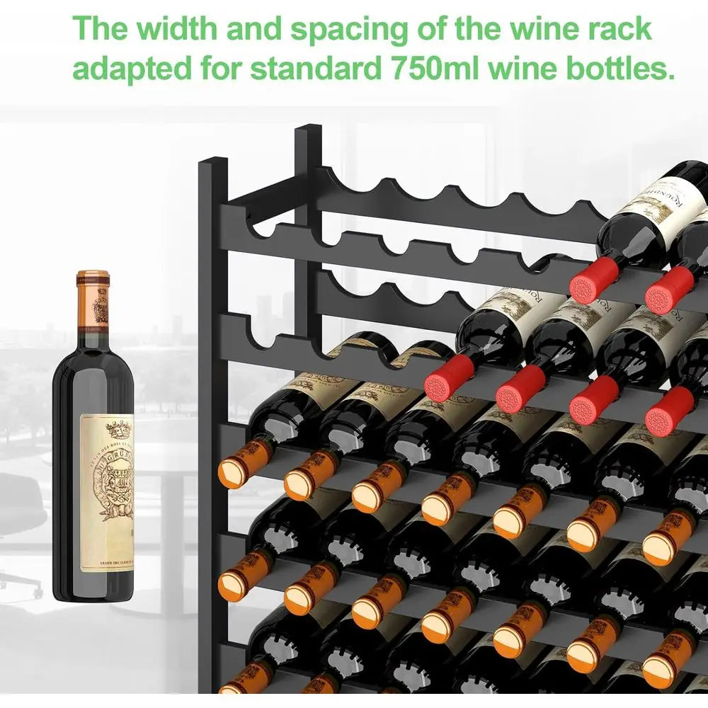 Freestanding Wine Rack, Bamboo 8-Tier 72 Wine Bottle Holder