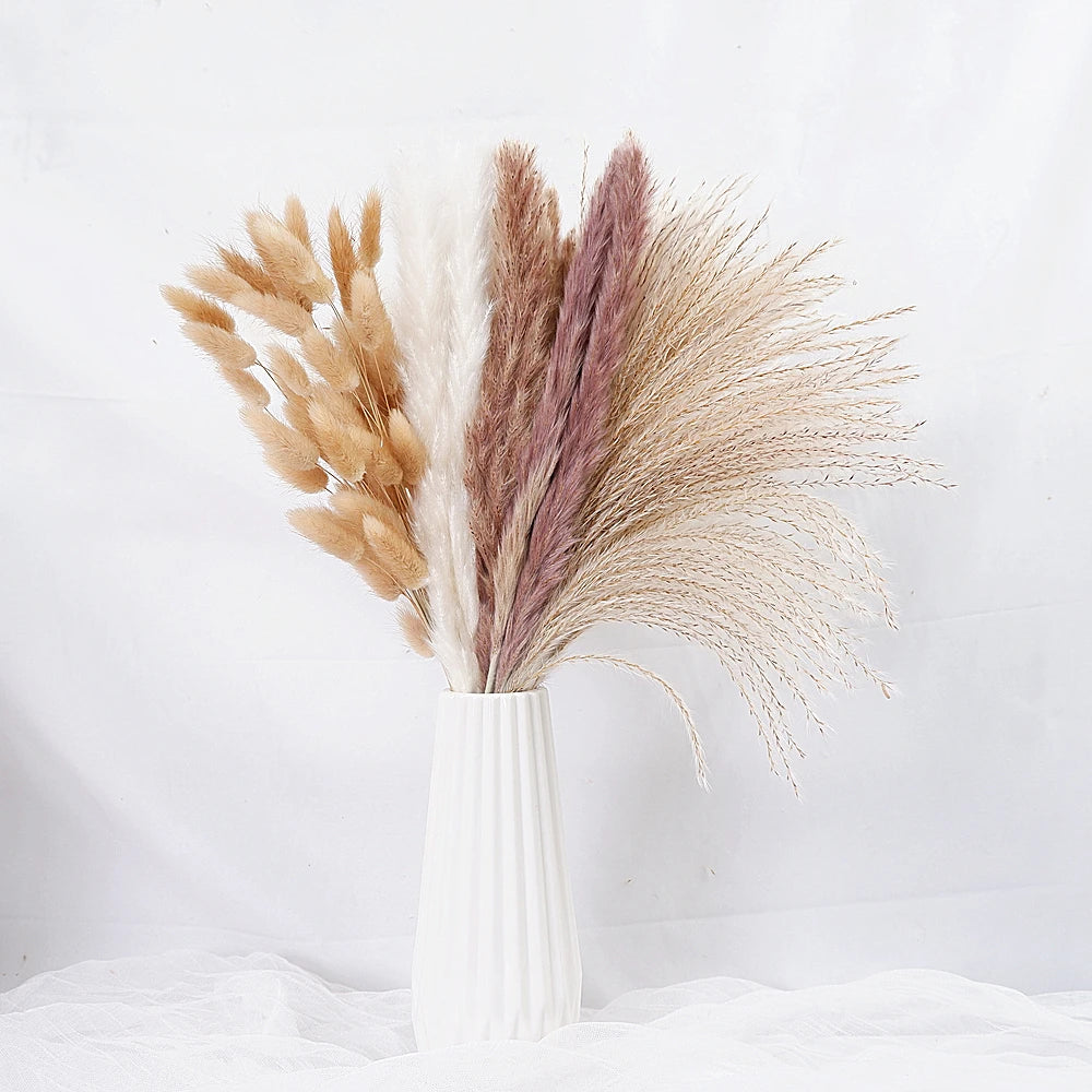 Dried Pampas Grass Decor 80-110 PCS with Bunny Tails