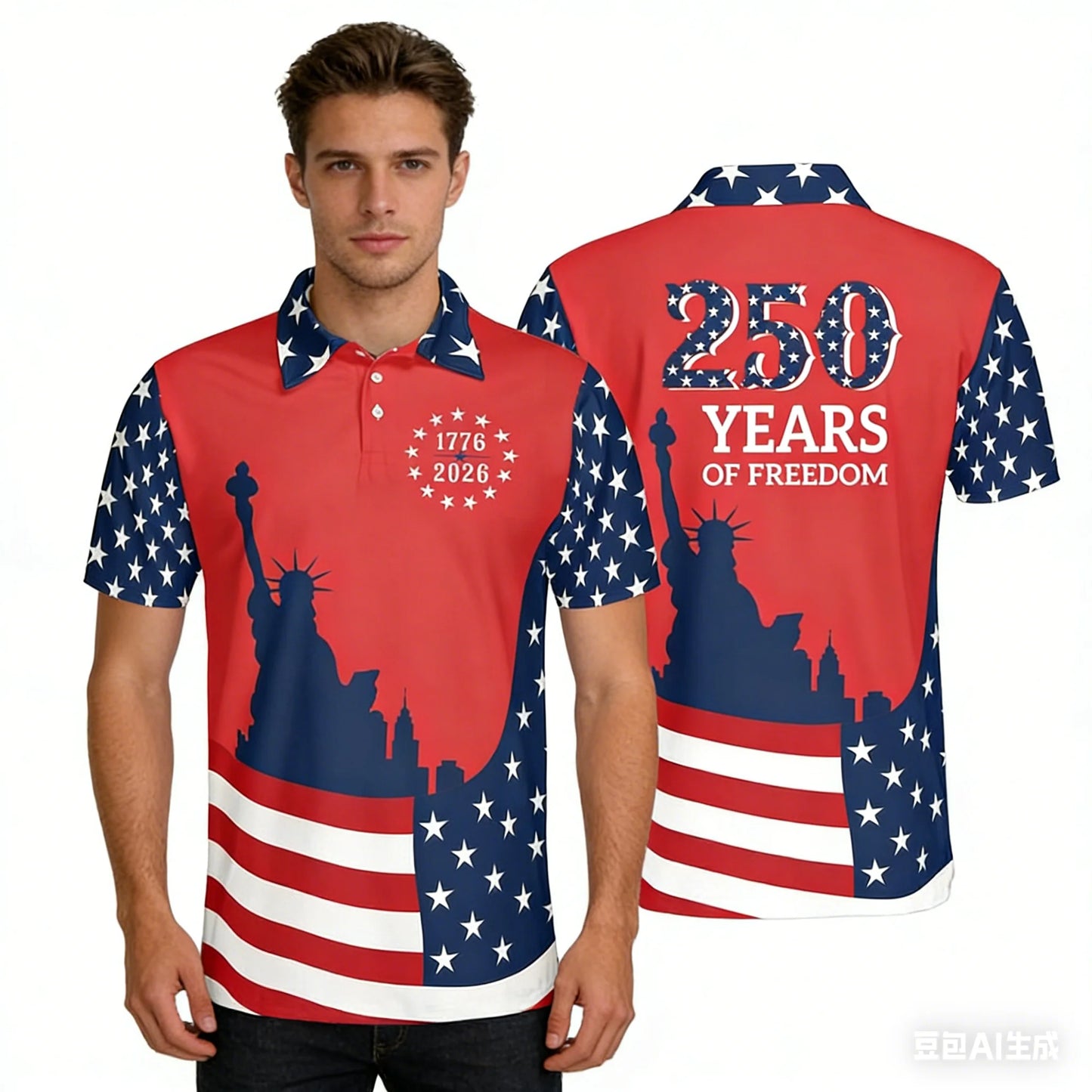America Polo Shirt for Men New Summer New 1776-2026 Polo for Men Women 250th Anniversary Polo Shirts 4th Of July