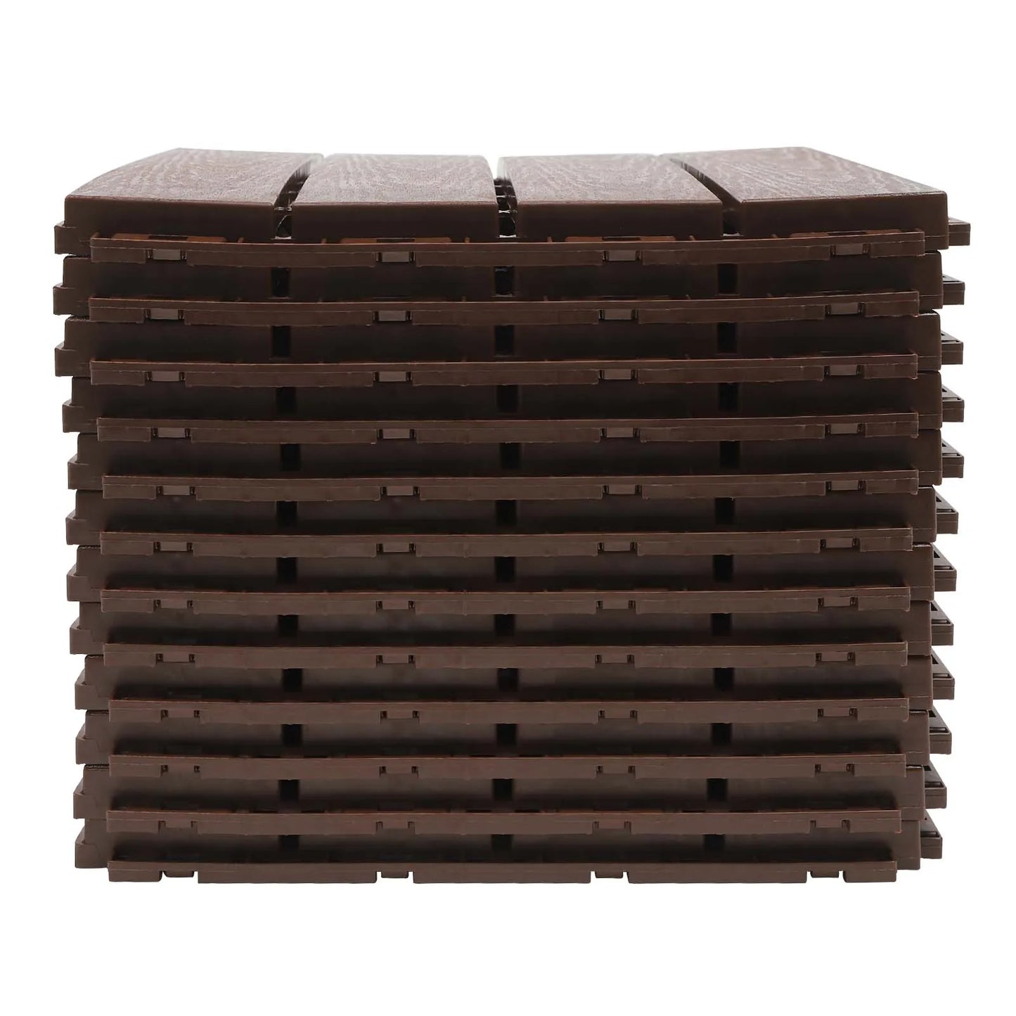 12"×12" Interlocking Deck Tiles – Waterproof, Anti‑Slip Outdoor Flooring for Balcony, Garden & Porch (Snap‑Lock Design)