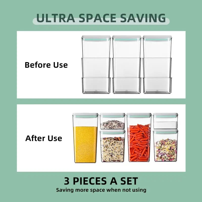 6Pcs Airtight Food Storage Containers - BPA-Free, Pop Lids, and Stackable for Kitchen Pantry Organization
