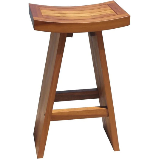 30" Teak Bar Stool – Solid Wood Counter‑Height Seating
