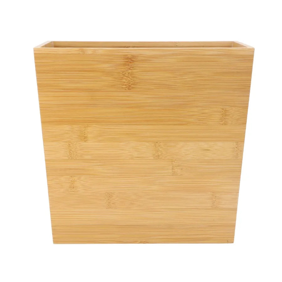 Rectangle Bamboo Waste Basket – Natural Beige Eco‑Friendly Trash Can for Bathroom or Bedroom