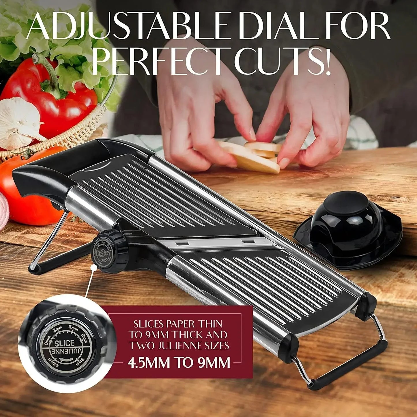 Adjustable Mandoline Food Slicer – Multi‑Blade Vegetable Cutter for Fast Kitchen Prep