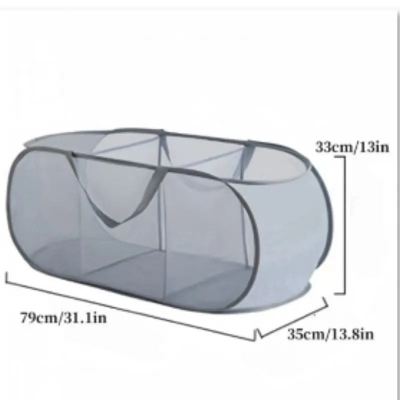 Durable Collapsible Laundry Basket, Mesh Pop Up Laundry Hamper With Side Pocket, Foldable Clothes Storage Hamper