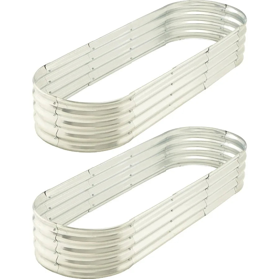 6 ft x 2 ft Raised Garden Bed, Metal - 2pk