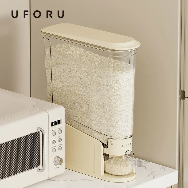 11/22lb. Sealed Rice & Cereal Dispenser – Moisture‑Proof, Insect‑Proof Storage Bucket with Measuring Cup