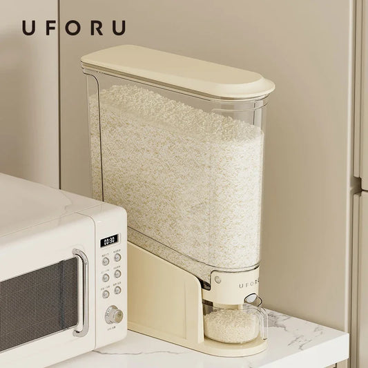11/22lb. Sealed Rice & Cereal Dispenser – Moisture‑Proof, Insect‑Proof Storage Bucket with Measuring Cup