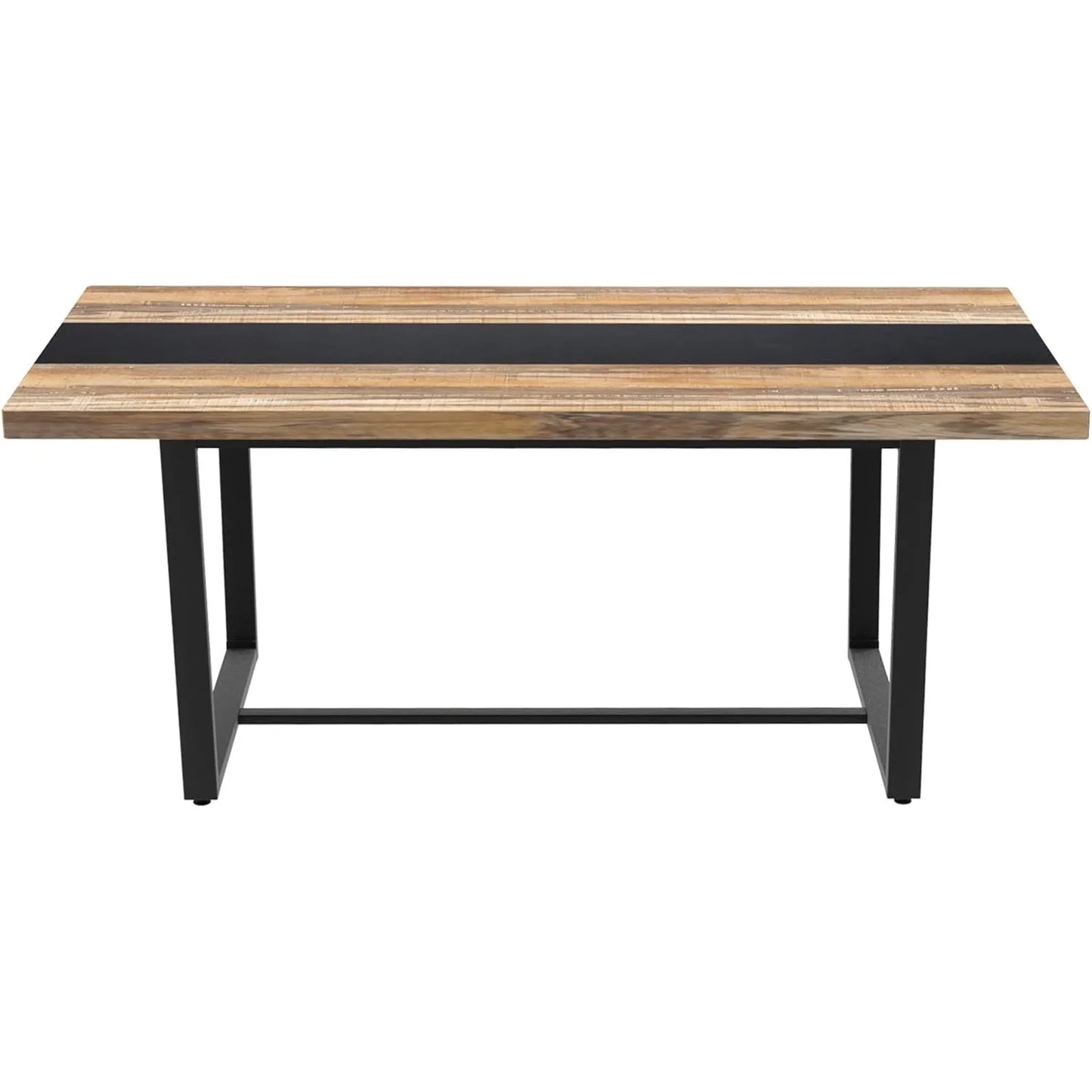 6ft Large Dinner Table, Rectangular Farmhouse Modern Long Industrial Conference Table