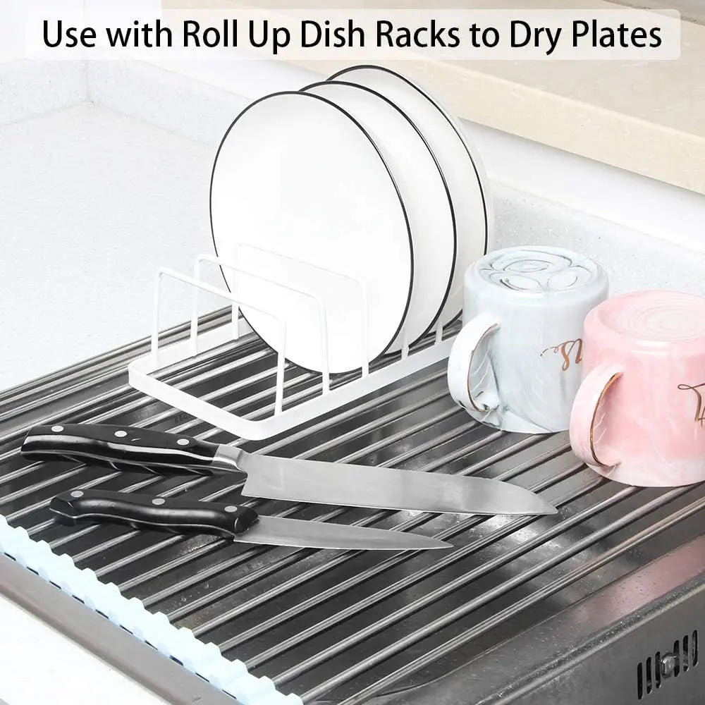 Sleek Dish Plate Storage & Drainboard Set – 2-Pack Heavy Duty Cookware Stands