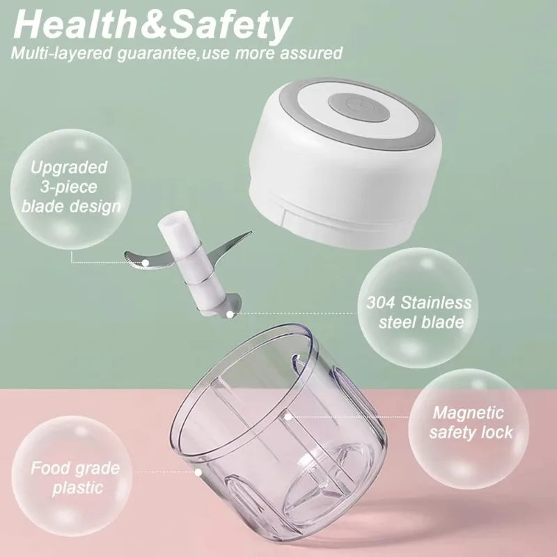 Mini Electric Garlic Chopper – USB‑Powered Garlic Mincer & Vegetable Food Chopper