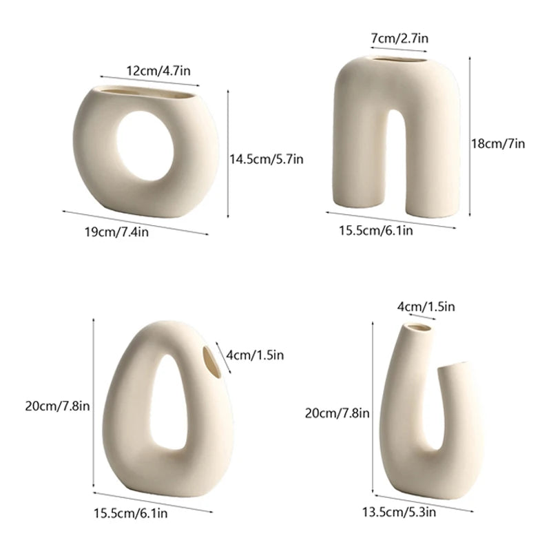 Nordic Abstract Ceramic Vase – Modern Minimalist Home Decor