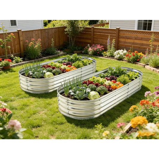 6 ft x 2 ft Raised Garden Bed, Metal - 2pk