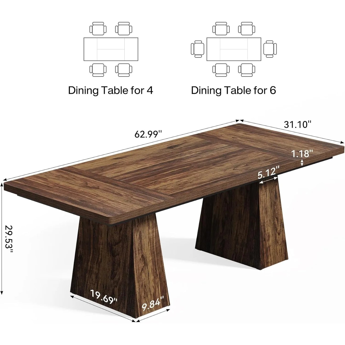 LITTLE TREE Dining Table for 6 People