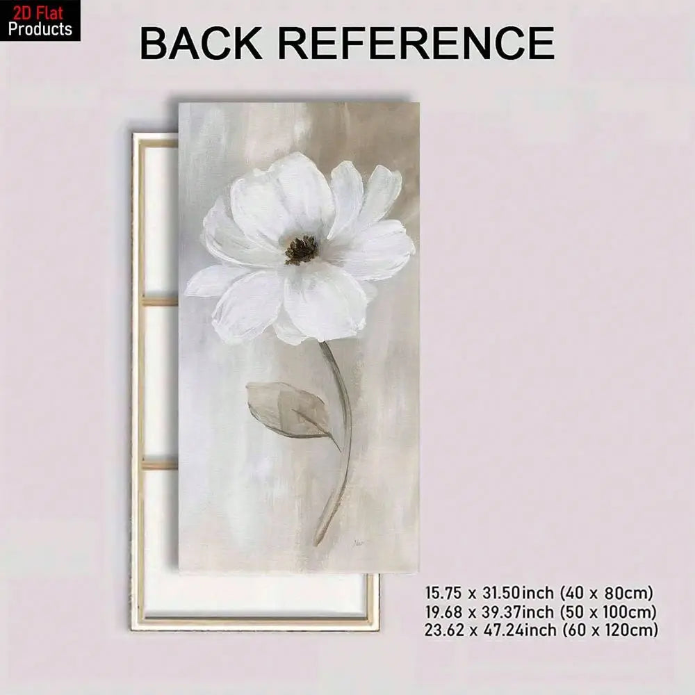 Large White Flower Canvas Art Print – Framed Wall Decor (1 Piece)