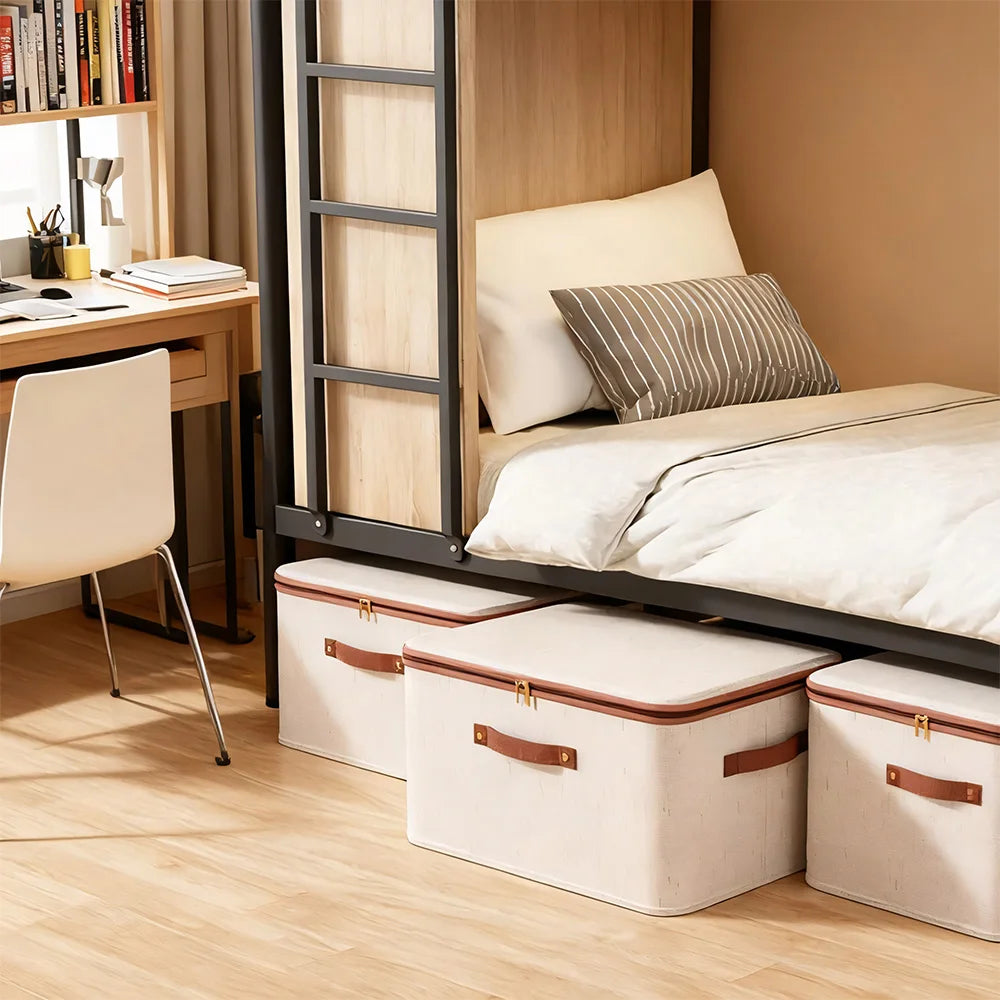 Heritage Cotton-Linen Storage Chests (Set of 4)
