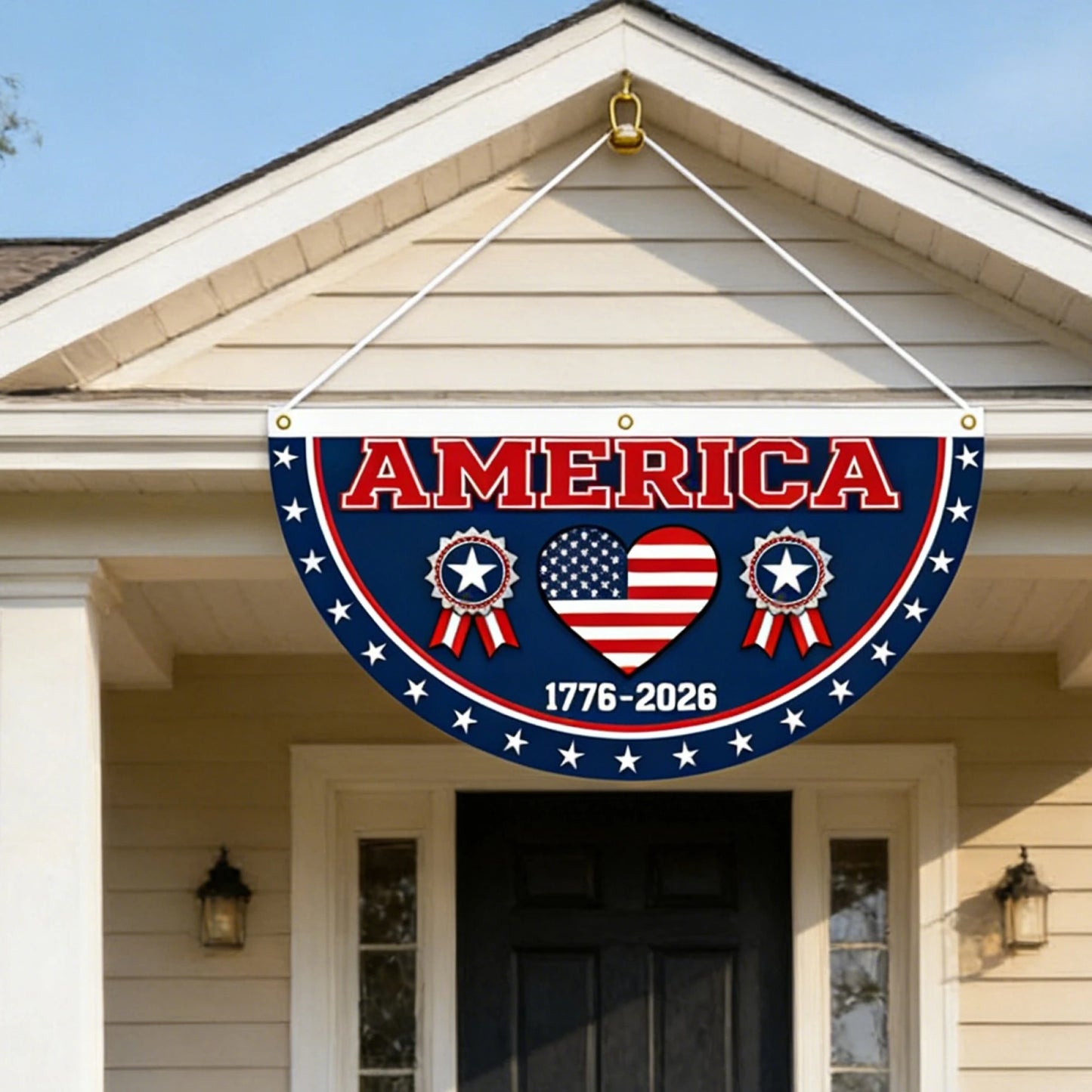 250th Anniversary Patriotic Bunting Flag Banner – 4th of July Outdoor Yard & Garden Decor