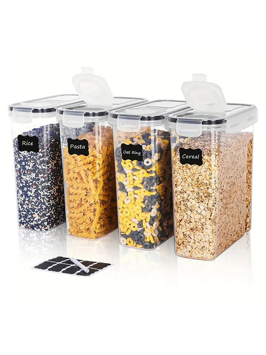 4pcs- 4L Large Food Storage Containers With Lids, Airtight