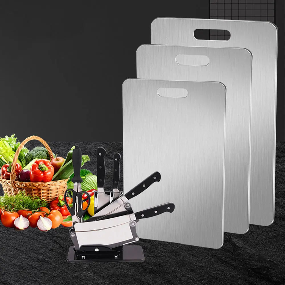 Stainless Steel Cutting Board - Double Sided Chopping Board for Kitchen