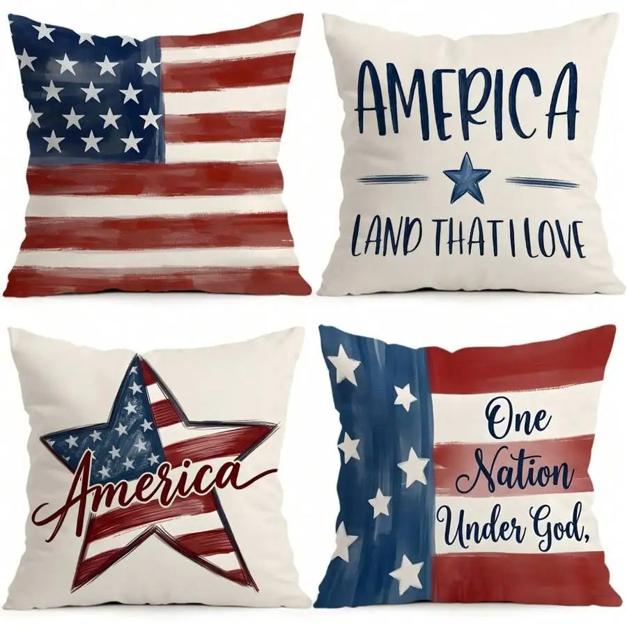 4pcs - American Patriotic Pillow Covers
