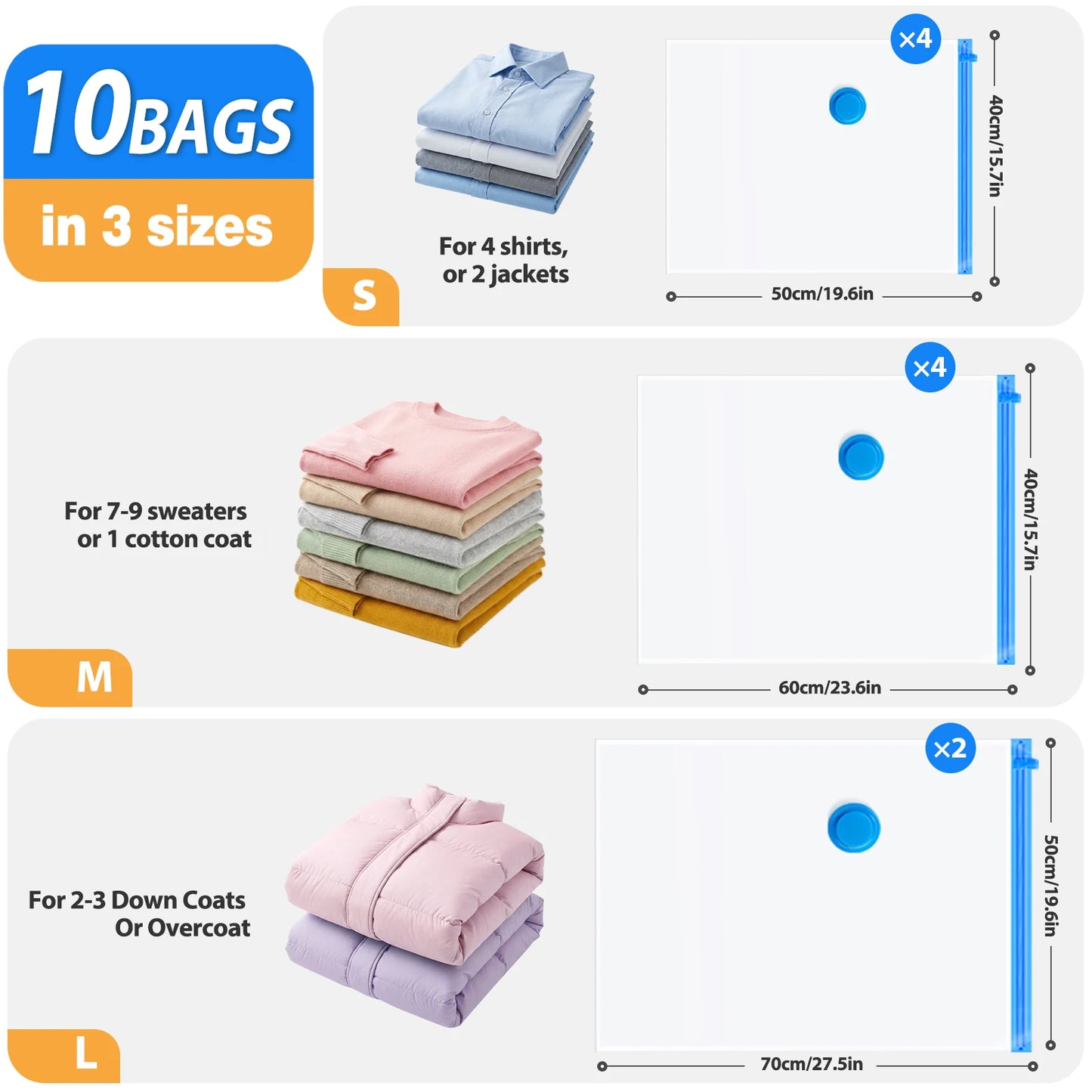 Space‑Saver Vacuum Storage Bags – Wireless Rechargeable Pump for Clothes, Bedding & Travel
