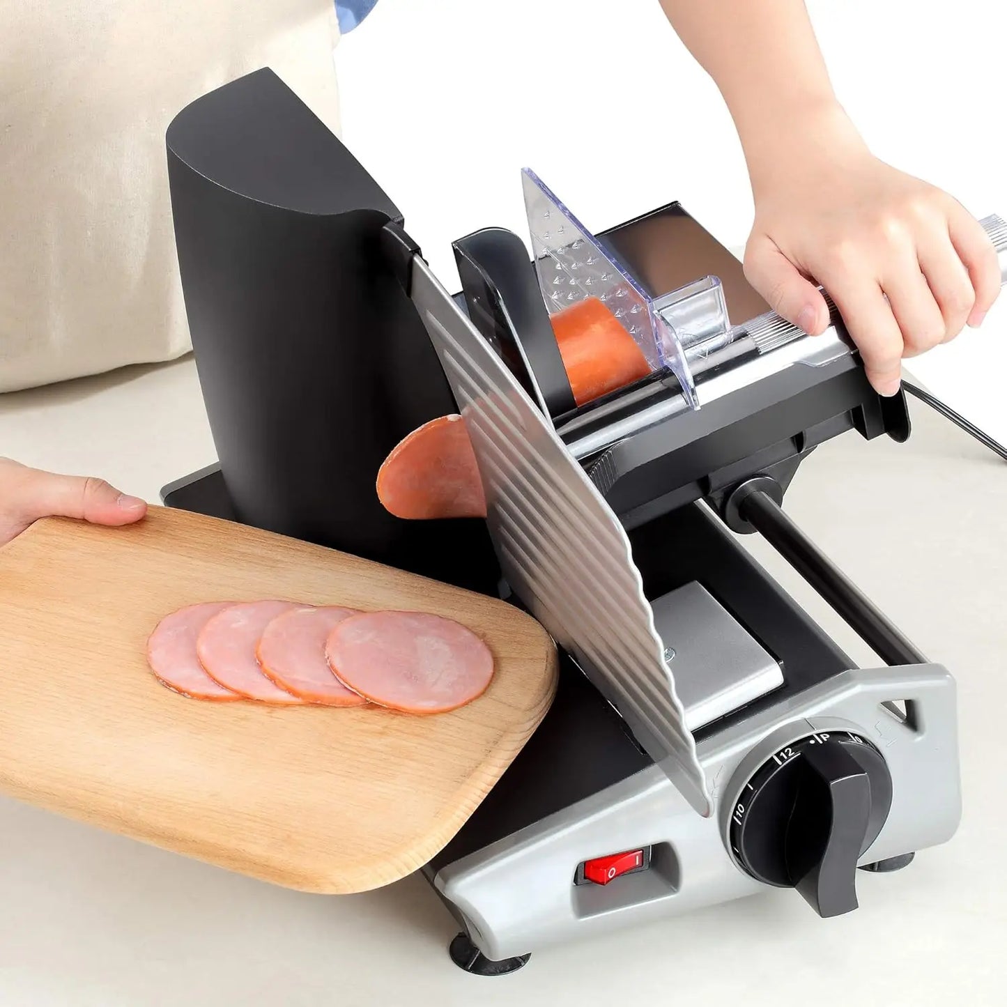Adjustable Meat Slicer – Stainless Steel Blade with Safe Non‑Slip Feet