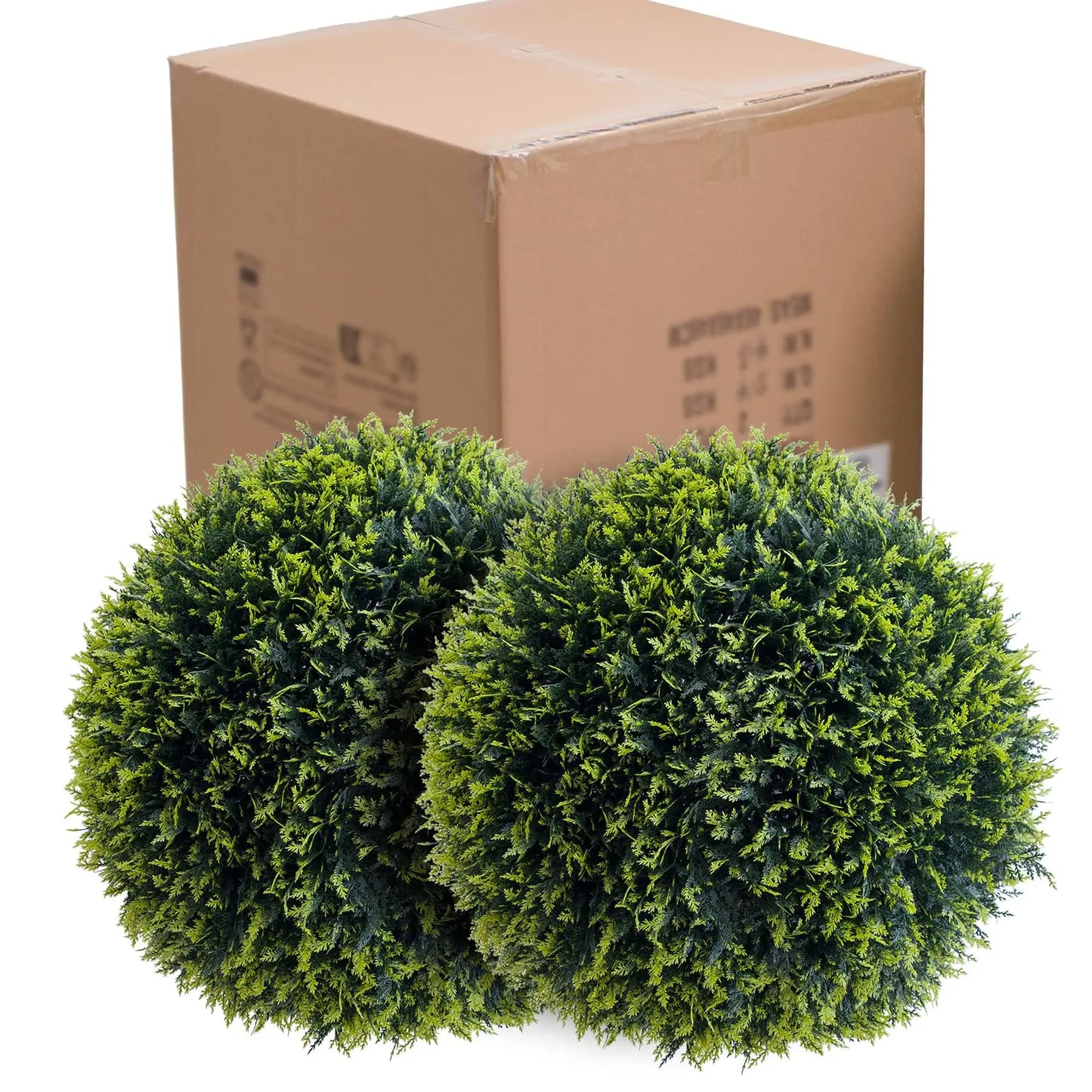 Set of 2, Artificial Topiary Cedar Balls