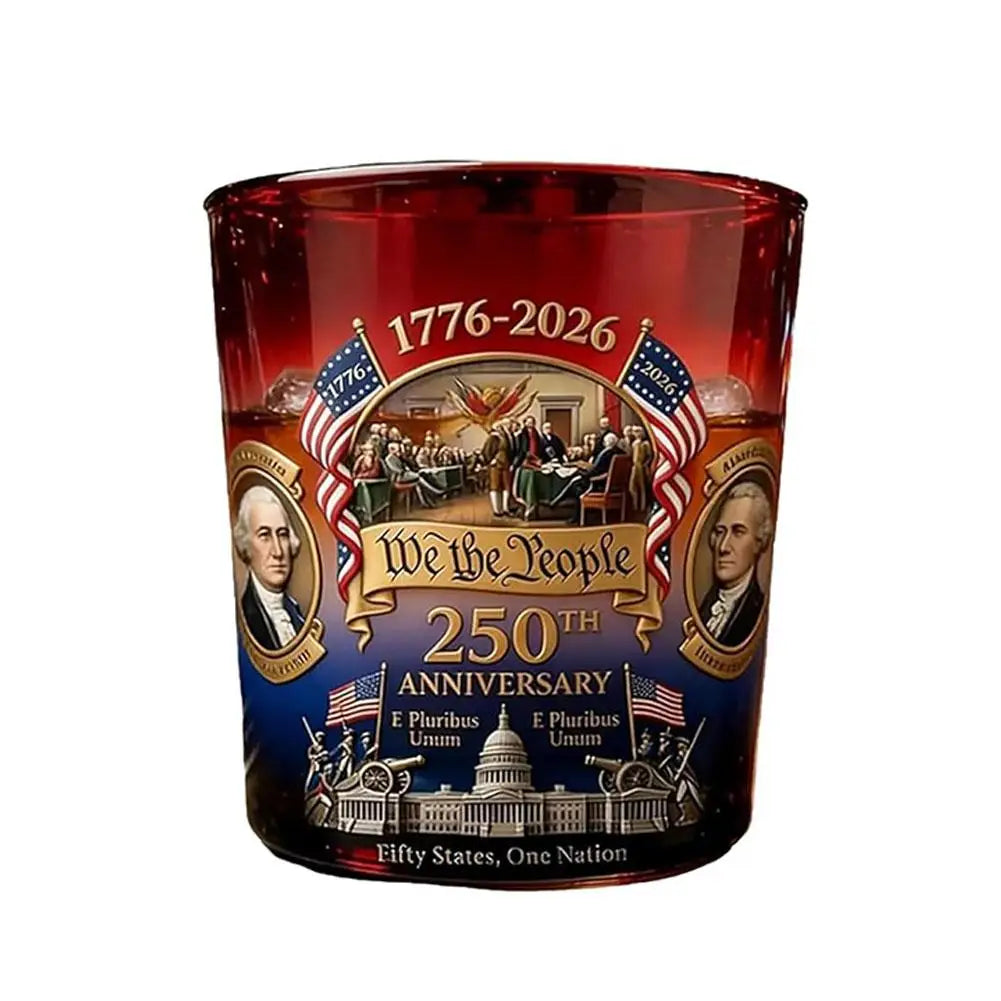 Beautifully Designed U.S. 250th Anniversary Commemorative Whiskey Bottle And Water Cup Used For Commemorative Collection