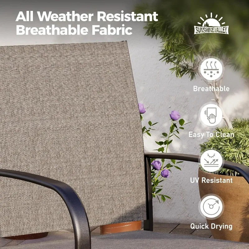 Outdoor Patio Dining Set (5/9/10‑Piece) – Square Table with Umbrella Hole & Metal Brown Chairs