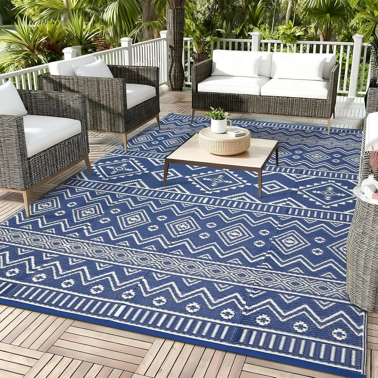 Waterproof Outdoor Rug Reversible, Foldable, UV Resistant