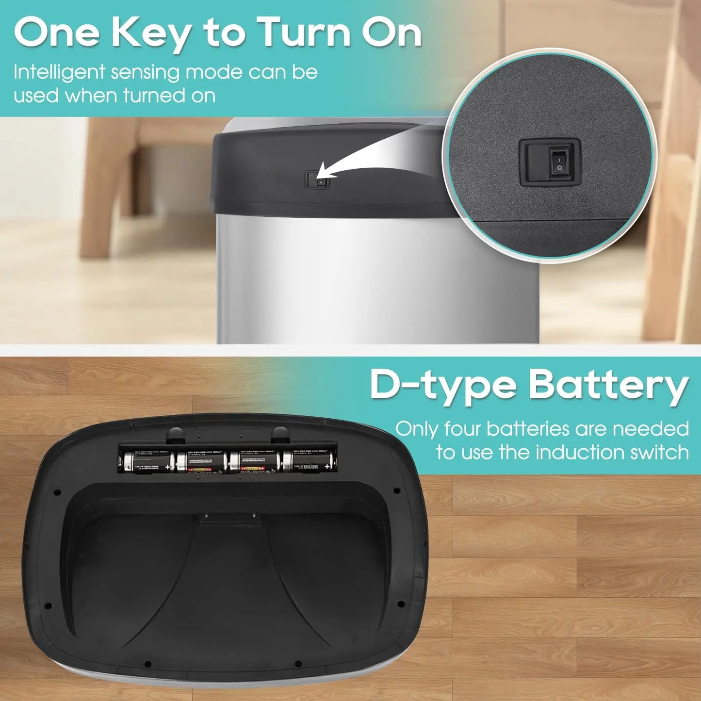 22‑Gallon Automatic Sensor Trash Can – Touchless Stainless-Steel Bin with Fingerprint‑Resistant Lid for Kitchen