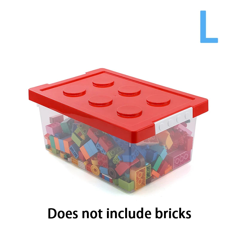 Kids Building Block Storage Box – 1‑Piece Plastic Toy Organizer & Snack Case Container