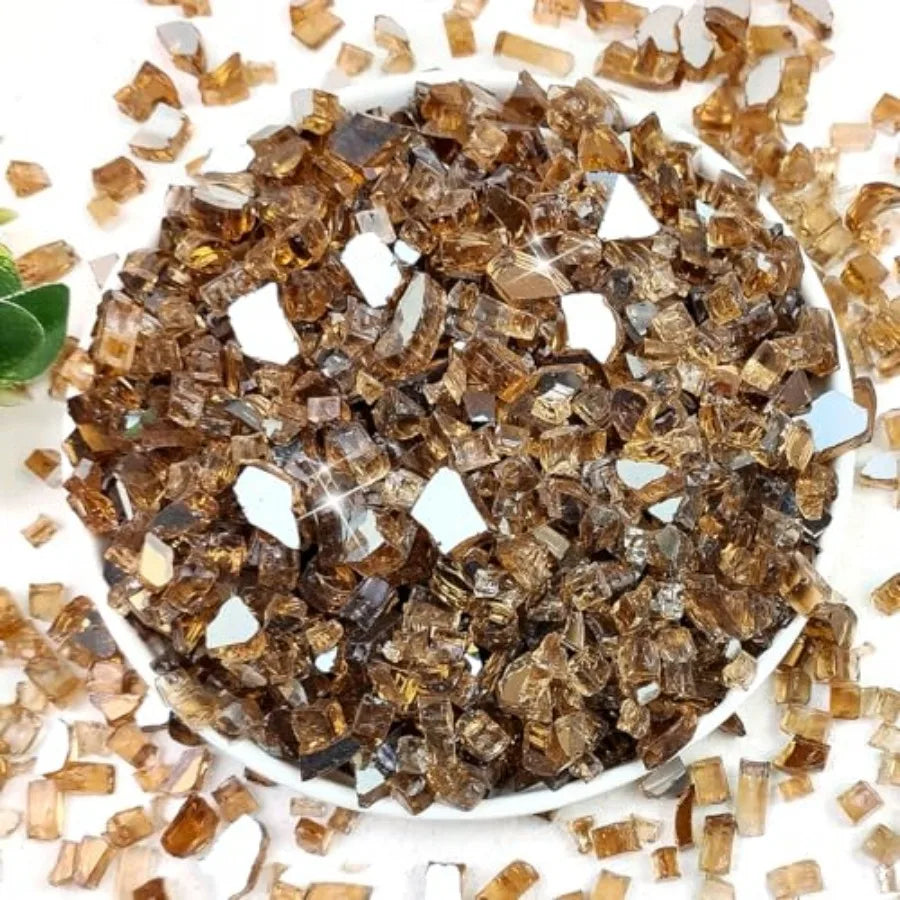 Fire Pit Glass Rocks 20 lbs – 1/2-Inch High‑Reflective Fire Glass for Gas Fire Pits & Fireplace Table