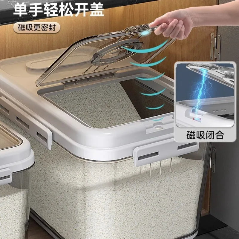 Rice bucket Household rice tank Insect-proof and moisture-proof sealed flour storage tank Rice storage box