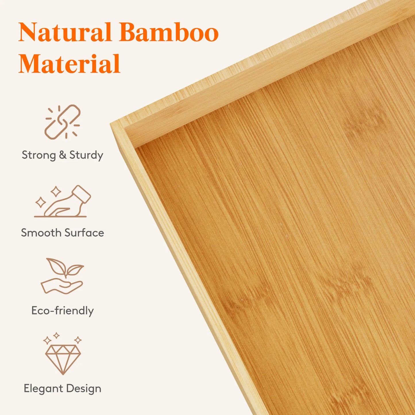 Adjustable Bamboo Wooden Drawer Dividers, Stackable Storage Box