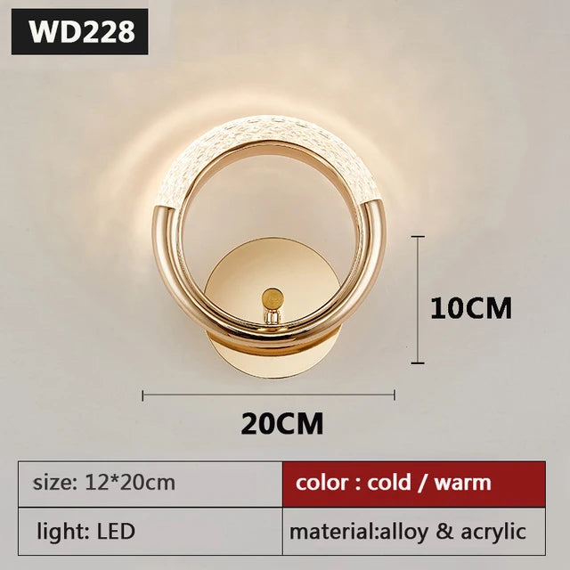 LED Nordic Luxury Decor Wall Sconce, Acrylic Lampshade