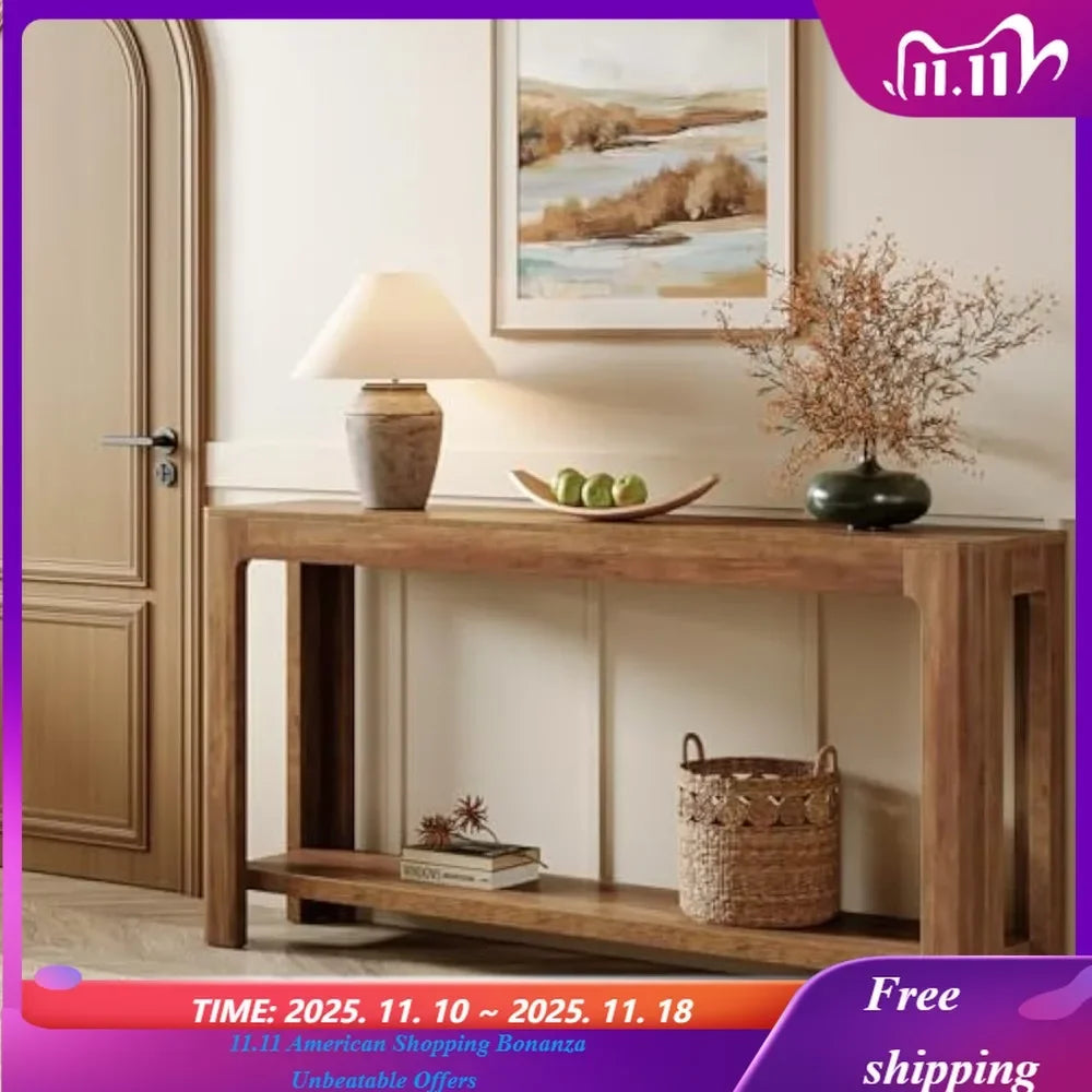 63" Entryway 2-Tier Console Table