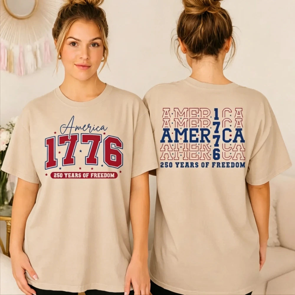 America 250 Years of Freedom Shirt 1776 USA 250th Anniversary Tee - Independence Day July 4th Men Women Unisex Fashion Cotton Tops