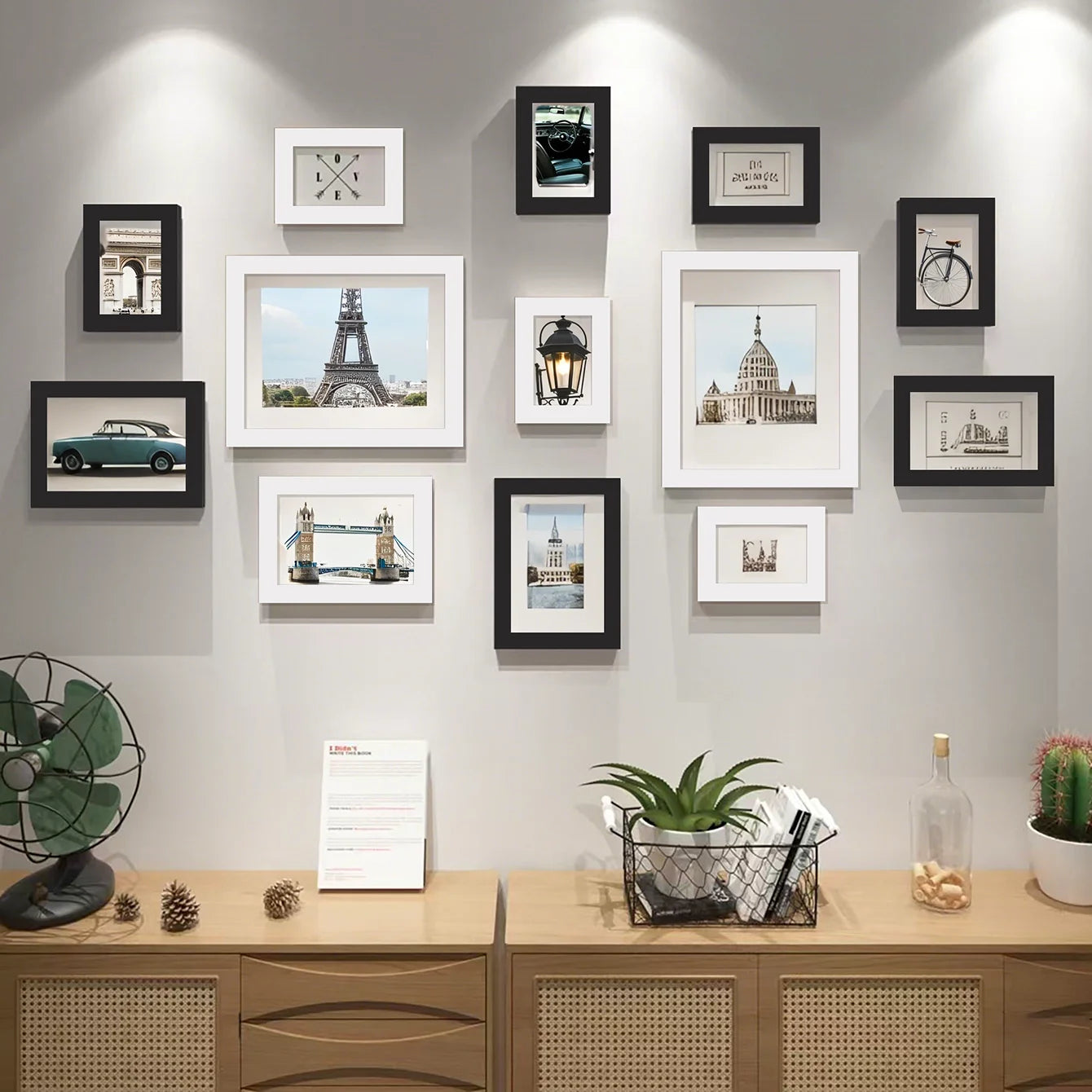 13‑Piece Wood Picture Frame Set – Multi‑Size Wall Gallery Frames for Photos