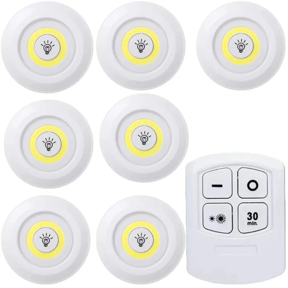 LED Under‑Cabinet Lights with Remote – Battery‑Operated LED's (1–8 Pack)