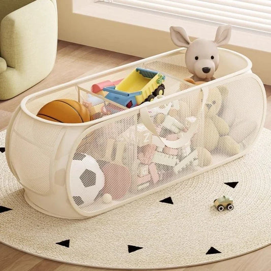 Portable Large Capacity Storage Bin - Multifunctional Toy Organizer for Plush Dolls, Household Laundry Hamper