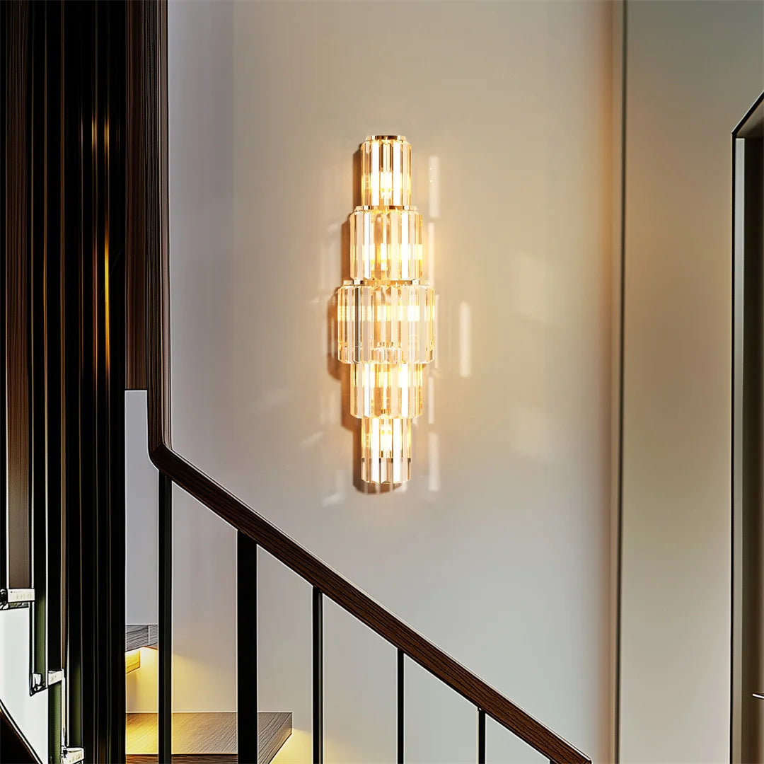 Modern Crystal Wall Lamp, 3-Layer Wall Sconce Light