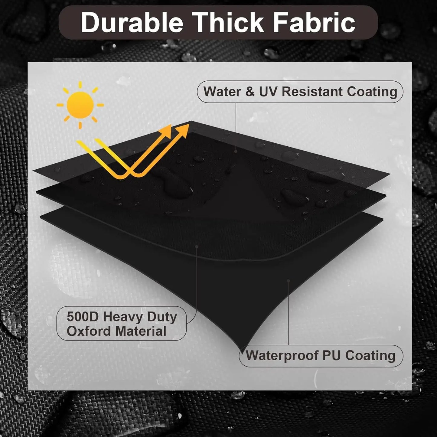 40–43" Outdoor TV Cover – Waterproof, Weatherproof, Remote Pocket, Black